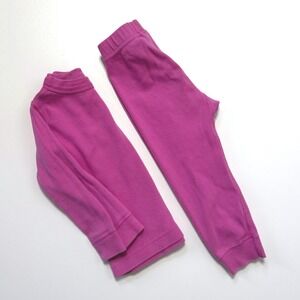 Hanna Andersson Organic Cotton Pink Long John Pants Pajama Set Size 2T